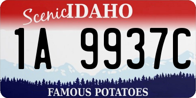 ID license plate 1A9937C