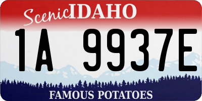 ID license plate 1A9937E