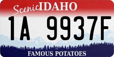 ID license plate 1A9937F