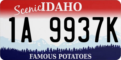 ID license plate 1A9937K