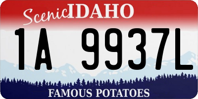 ID license plate 1A9937L