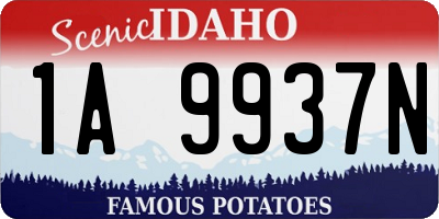 ID license plate 1A9937N