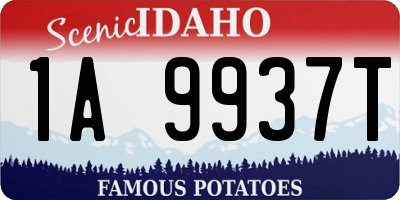 ID license plate 1A9937T