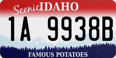 ID license plate 1A9938B