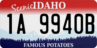 ID license plate 1A9940B