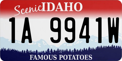 ID license plate 1A9941W