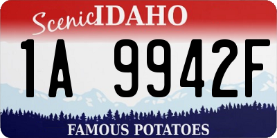 ID license plate 1A9942F