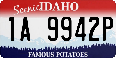 ID license plate 1A9942P