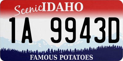 ID license plate 1A9943D