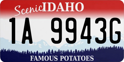 ID license plate 1A9943G