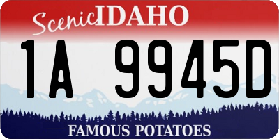 ID license plate 1A9945D