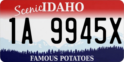 ID license plate 1A9945X