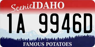 ID license plate 1A9946D