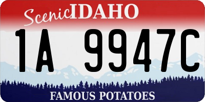 ID license plate 1A9947C