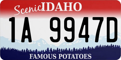 ID license plate 1A9947D