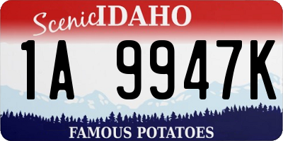 ID license plate 1A9947K
