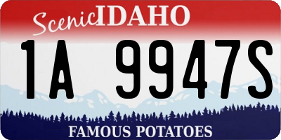 ID license plate 1A9947S