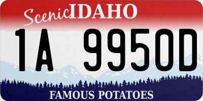 ID license plate 1A9950D