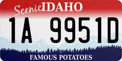 ID license plate 1A9951D