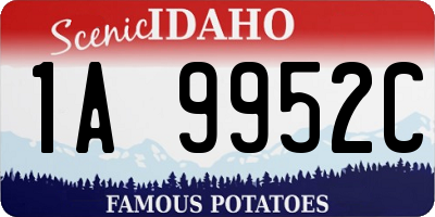 ID license plate 1A9952C