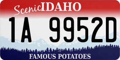 ID license plate 1A9952D