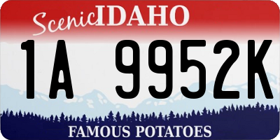 ID license plate 1A9952K