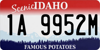 ID license plate 1A9952M