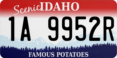ID license plate 1A9952R