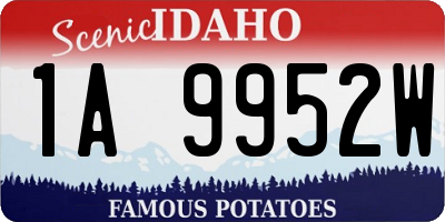 ID license plate 1A9952W