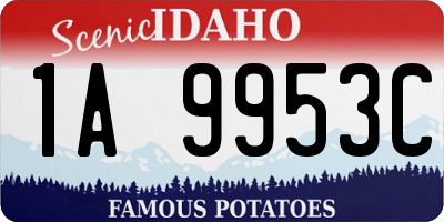 ID license plate 1A9953C