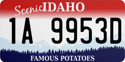 ID license plate 1A9953D