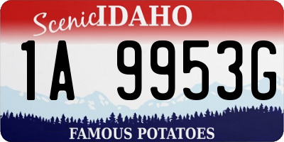 ID license plate 1A9953G