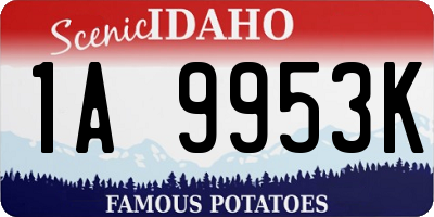 ID license plate 1A9953K