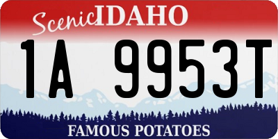 ID license plate 1A9953T