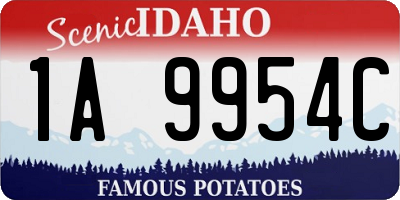 ID license plate 1A9954C