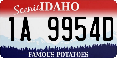 ID license plate 1A9954D
