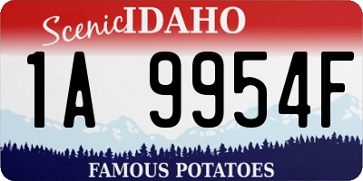 ID license plate 1A9954F