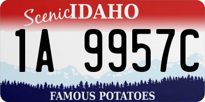 ID license plate 1A9957C