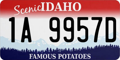 ID license plate 1A9957D