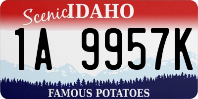 ID license plate 1A9957K