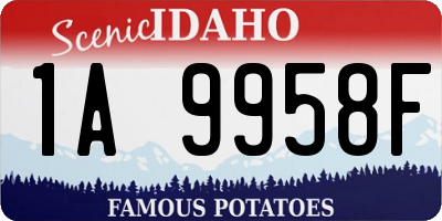 ID license plate 1A9958F