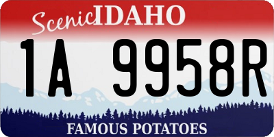 ID license plate 1A9958R