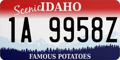 ID license plate 1A9958Z
