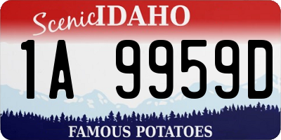 ID license plate 1A9959D