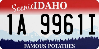 ID license plate 1A9961I