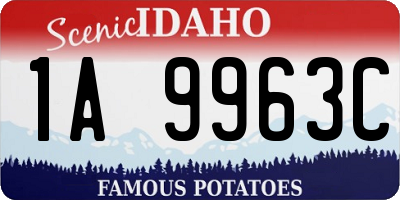 ID license plate 1A9963C