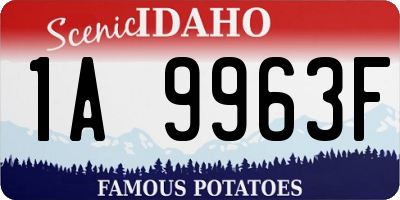 ID license plate 1A9963F