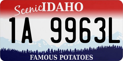 ID license plate 1A9963L