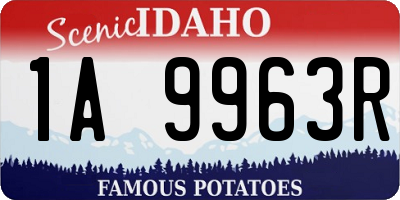 ID license plate 1A9963R