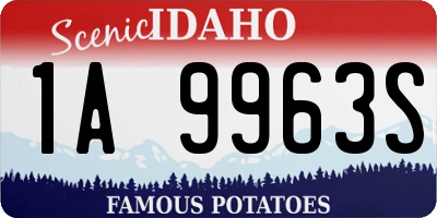 ID license plate 1A9963S